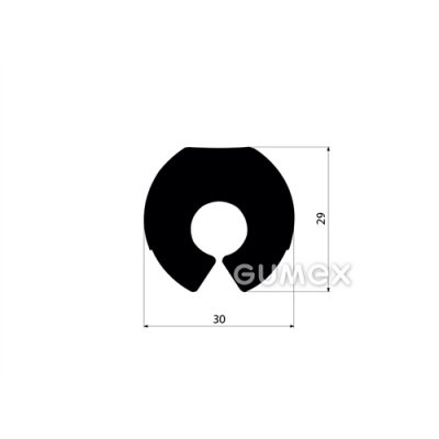 HG profil tvarový C 30x28/12 EPDM 70SH
