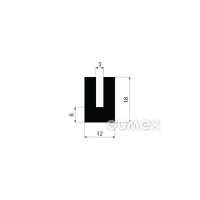 HG profil tvarový U 03mm   18x12 NBR 60Sh
