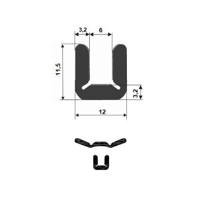 HG profil SAMETKA 1431/4 tvar U 6/11,5x12  4m