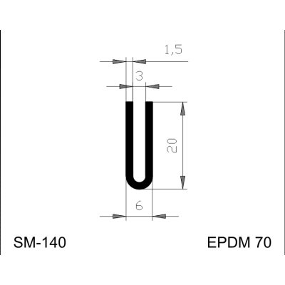 HG profil lemovka U pl.03/06x20 mm   ovál     R-SM140
