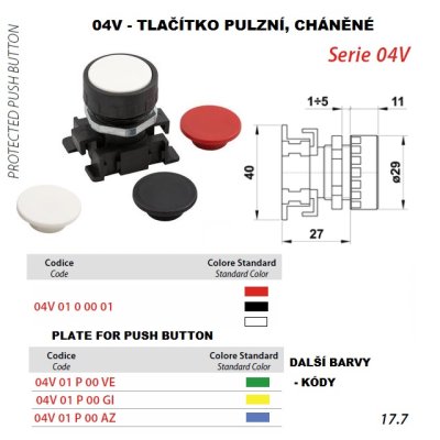 ventil pneu mech. narážkový  tlačítka zapuštěné  AIGNEP - obrázek